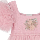 Girls Pink Embellished Tulle Dress, 1, hi-res
